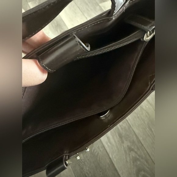 ESprit Vintage Brown Leather snap closure Shoulder Bag Tote Purse Womens - Picture 7 of 9